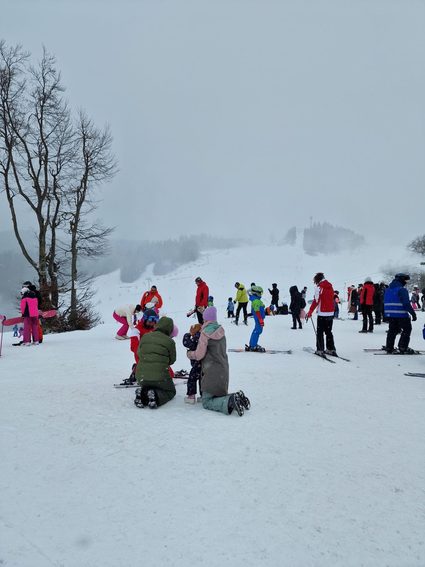 A family enjoying a winter day together
